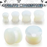 fgsa opalite moonstone double flare plug faceted cut