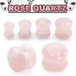 fgsb rose quartz stone double flare plug faceted cut