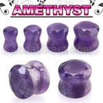 fgsc precious amethyst stone double flare plug faceted cut