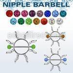 frnp104 pezonera sol estilo janet jackson barbell acero quirurgico bolas multi cristal ferido 5mm distribuidor mayorista