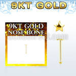 g9bst piercing nariz hueso oro 9 kts 0 6mm estrella oro liso 2 5mm mayorista