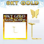 g9sbt2 piercing nariz l oro 9 kts 0 6mm mariposa oro liso 3 5mm distribuidor