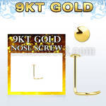 g9srd piercing nariz l oro 9 kts 0 6mm redonda oro liso 2mm al por mayor