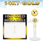 gbib25 labret bio flexible transparente presion bola oro 14 kts 2 5mm distribuidor mayorista
