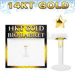 gbist labret bio flexible transparente estrella oro 14 kts presion 2 5mm venta