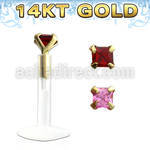 gbizqm labret bio flexible transparente presion oro 14 kts zirconita cuadrada 2mm distribuidor mayorista