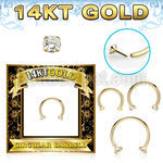 gcbz 14k gold circular barbell 16g threadless push pin cz