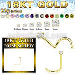 ggszm 18k gold nose screw 22g prong set color cz