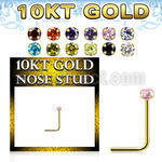 ginsczm15 10k gold nose stud color cz
