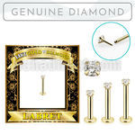 glbdi 14k gold labret 1.5mm prong set round diamond