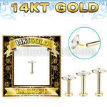 glbzmq 14k gold labret prong set cz stone marquise