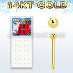 gnbbx caja display 24 piercings nariz hueso oro 14 kts 0 6mm bola 1 5mm mayorista