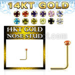 gnsczm15 14k gold nose stud color cz