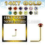 gnszm2 14k gold nose stud 2mm color cz