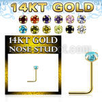 gnszm25 14k gold nose stud color cz