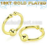 gpsepn 18k gold plated silver fake septum ring 3mm ball