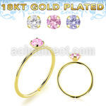 gpzm22 18k gold plated silver seamless nose ring 22g