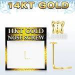 gsbt piercing nariz l oro 14 kts 0 6mm mariposa oro 2 5mm mayorista