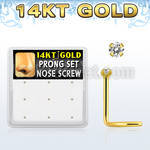 gsc2x caja 9 piercing nariz l oro 14 kts zirconia redonda 1 5mm al por mayor