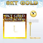 gscb9 piercing nariz l oro 9 kts 0 6mm bola oro liso 1 5mm mayorista