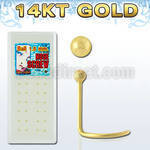 gscb caja display 24 piercing nariz l oro 14 kts 0 6mm bola oro liso 1 5mm venta