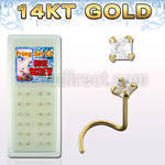 gsczqc caja display 24 piercing nariz l oro 14 kts 0 6mm zirconia claras cuadradas 2mm distribuidor