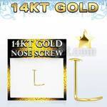 gsst piercing nariz l oro 14 kts 0 6mm estrella oro liso 2mm mayorista