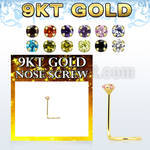 gszm9 piercing nariz l oro 9 kts 0 6mm zirconia redonda 2mm al por mayor