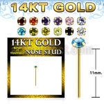 gyzm25 14k gold bend it yourself nose stud color cz