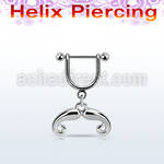 heud6 piercing helix estribo acero quirurgico barbell bola 3mm colgante bigote frances distribuidor mayorista