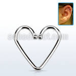 hexhb piercing helix falso plata esterlina 925 1mm corazon sirve daith helix tragus 12mm al por mayor