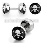 ilpe plug falso acero quirurgico logo calavera blanca fondo negro 8mm mayorista