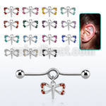 indd18 barbell industrial loop con bucle acero dos bolas colgante pequena libelula colgante laton chapado plata