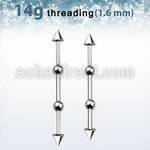 indsh15 barbell industrial acero 316l conos 5mm arriba abajo bolas 4mm centro barra distribuidor mayorista