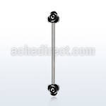 indsh24 barbell industrial acero quirurgico rosas detalles negros distribuidor mayorista