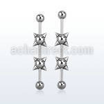 indsh2 barbell industrial acero 316l bolas 5mm arriba abajo bolas pichos 6mm centro barra mayorista