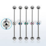 indsh32 barbell industrial acero 316l bola acero e 5mm bola 5mm cuatro opalo sinteticas centro barra al por mayor