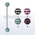 infr5d barbell industrial acero 316l bolas multi cristal ferido 5mm triple linea al por mayor