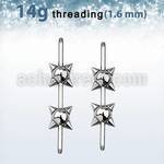 insh2 barra barbell industrial acero quirurgico bolas pinchos 6mm centro barra mayorista