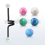 intcop5 barbell industrial espiral acero 316l anodizado bolas opalo 5mm distribuidor