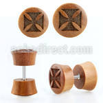 iplswe plug falso madera sawo barra acero quirurgico logo cruz hierro rayado laser distribuidor