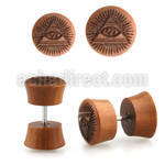 iplswh plug falso madera sawo barra acero quirurgico logo piramide ojo rayado laser distribuidor