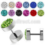 ipmc8 plug falso acero quirurgico multi cristal ferido lado disco acero liso 8mm venta
