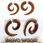 ispswf plug falso madera sawo espiral multi cristal ferido acero 316l mayorista