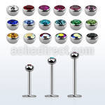 lb18hjb3 labret acero quirurgico bola media joya