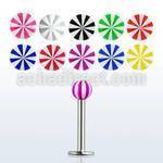 lbbeb3 labret acero quirurgico bola pelota playa acrilico uv 3mm 8mm mayorista