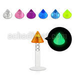lbiglcn3 labret bio flexible transparente acero 316l presion cono brilla oscuridad 3mm mayorista
