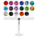 lbij labret bio flexible transparente acero 316l presion 2mm plano bola joya bisel venta