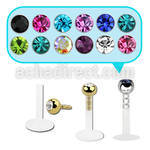 lbijb labret bio flexible transparente bola 3mm acero 316l presion cristal mayorista