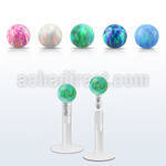 lbiop3 labret bio flexible transparente empuje acero 316l bola opalo 3mm venta